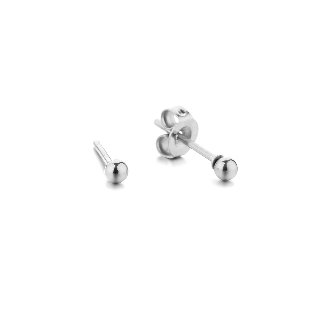 Stainless Steel Circle Ball Studs – Minimalistische & Tijdloze Oorknopjes – RVS - Zilver