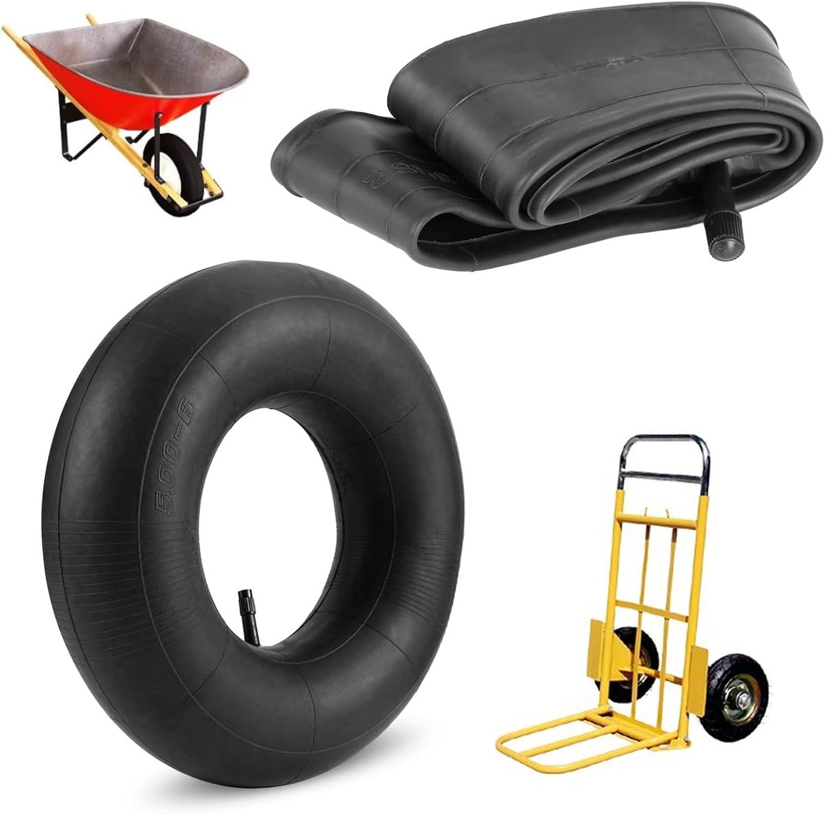 SnelShoppen - 2x Binnenbanden 13x5.00-6 voor Tuinwagens, Handwagens en E-Scooters - Duurzaam Rubber, Goede Schokabsorptie en Verzegeling