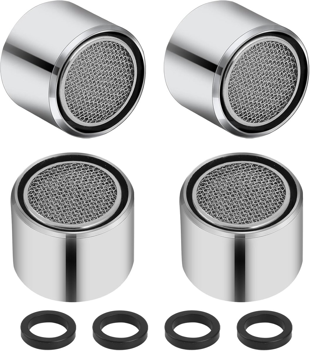 SnelShoppen - 4 Stuks 22 mm Kraan Perlators, Jet Regulator, Luchtaerator, Kraanfilter, Binnen Draad, M22, Waterbesparende Strainer met Rubber Seal voo