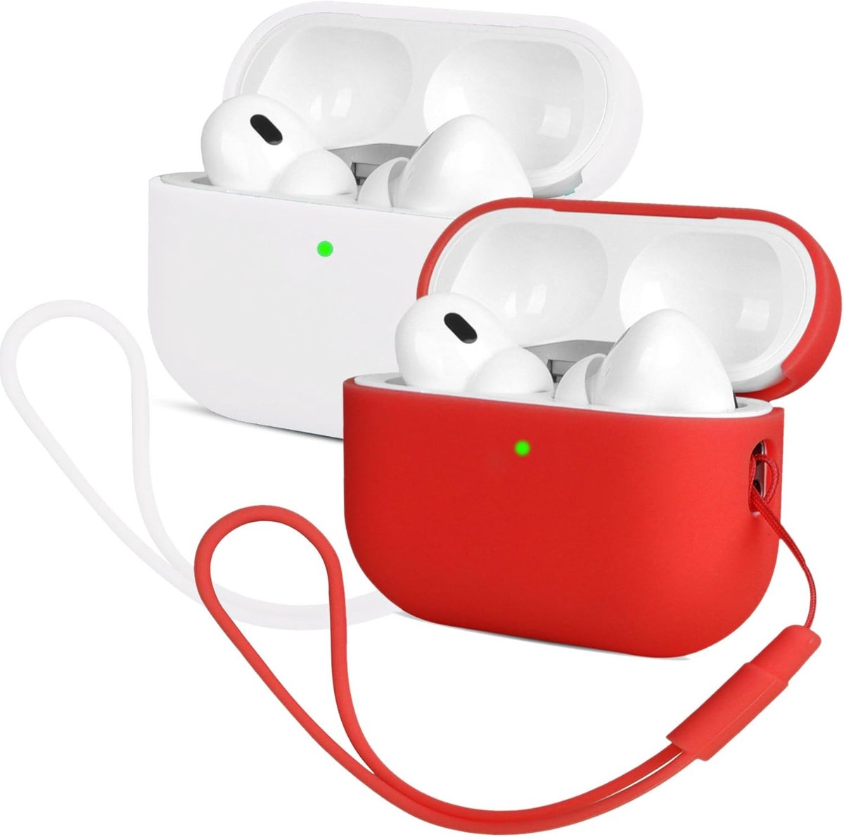 SnelShoppen - 2 x Ultra Dunne Silicone Shockproof Cases voor Airpods Pro 2 - Volledige Bescherming, Lichtgewicht en Duurzaam, Perfect voor Dagelijks G