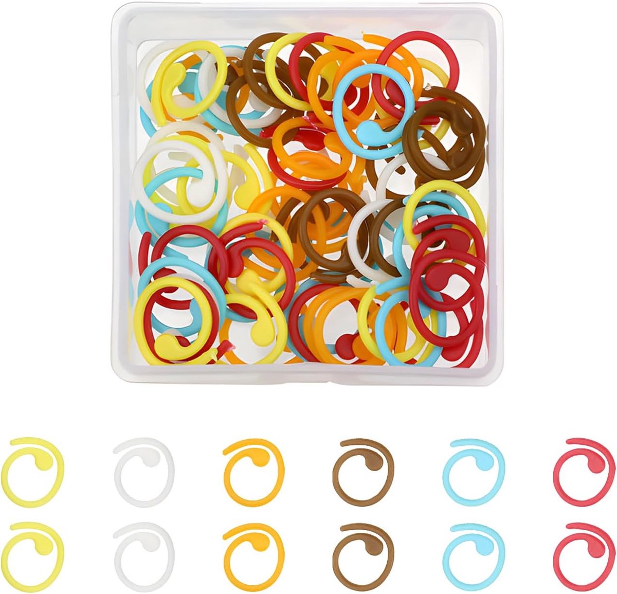 SnelShoppen - 60 Stuks Metalen MESH Markers, Locking Stitch Markers, Haak Markeringen met Vergrendeling voor Precisie, DIY Projecten, Kleding Labels,