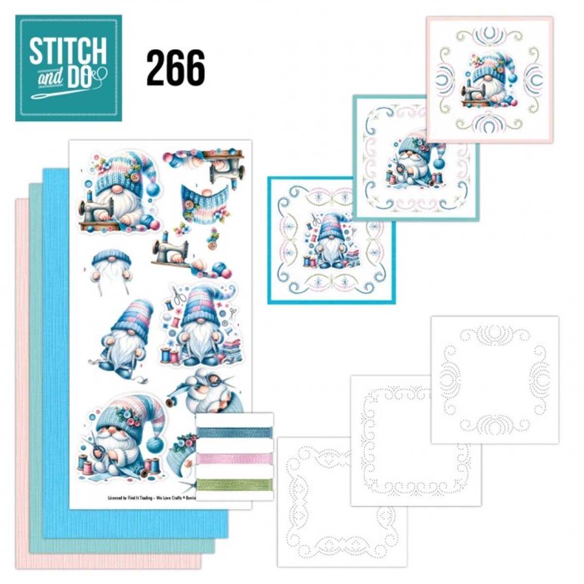 Stitch and Do 266 - Happy Gnomes - Stitch and Do borduursets met borduurgaren - Gratis verzonden - STDO266