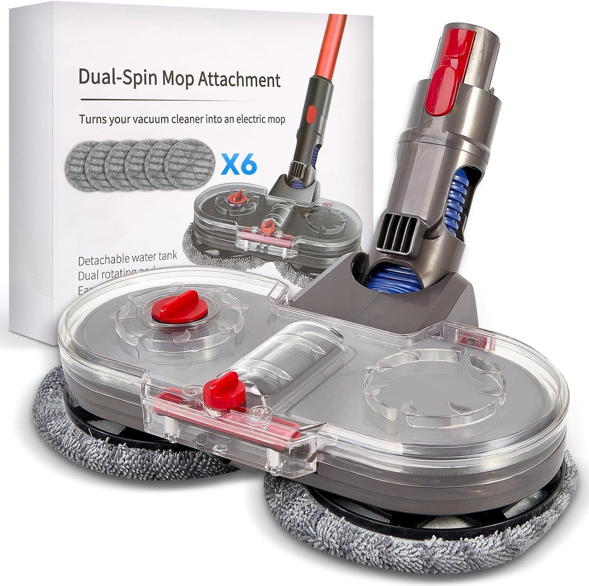 SnelShoppen - Wischaufsatz voor Dweilaccessoire V7/V8/V10/V11/V15 | Elektrische Vloerwisser met 10 Wasbare Moppen & Afneembare Watertank | 2-in-1 Nat/