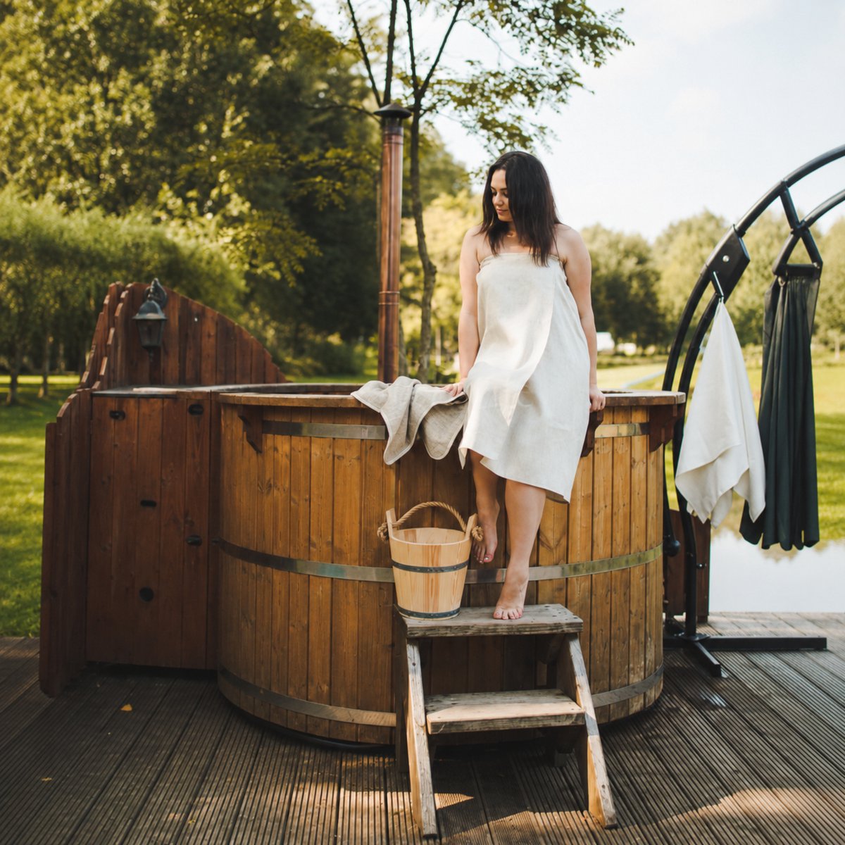 Saunastrijder Sauna Handdoek - Linnen Saunakilt met Sluiting thumbnail 3