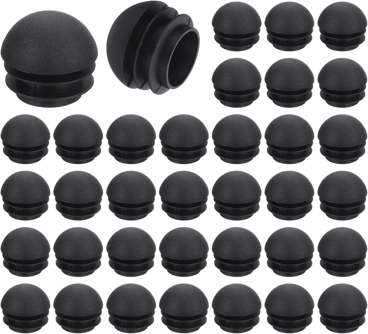 SnelShoppen - 36 Stuks Ronde Plastic Caps voor Meubels - Beschermende Einddoppen voor Rond Tubes 1.8-23mm - Zwart - Voor Stoelen, Tafels, Banken en Pl