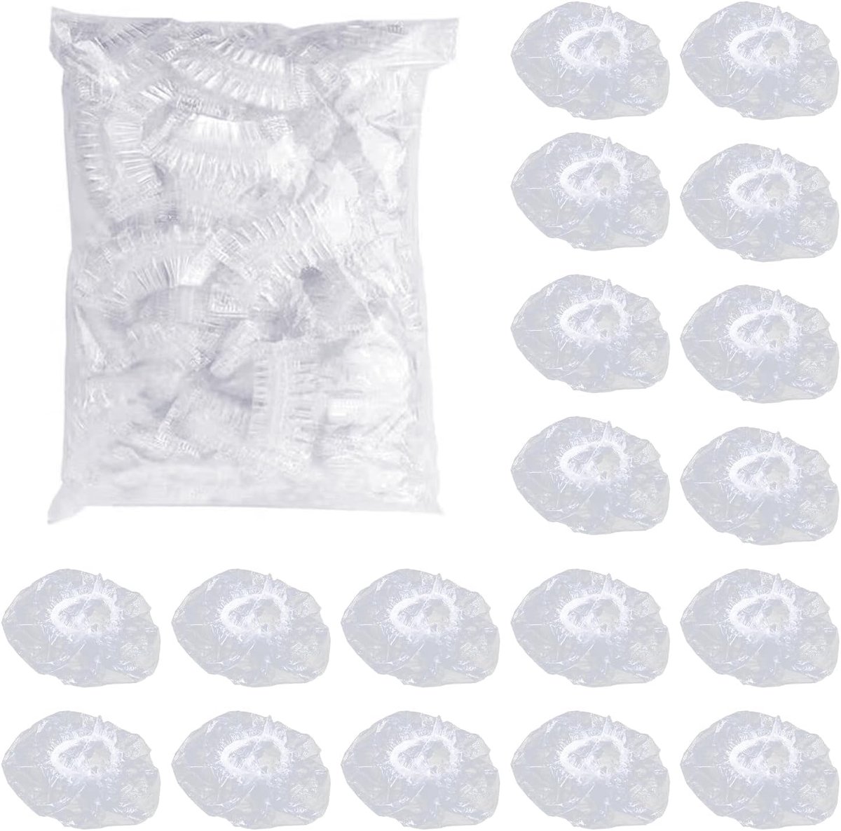 SnelShoppen - 200 Stuks Transparante Oordoppen voor Douche, Plastic Oorkappen voor Haarverven, Waterdichte Oorkappen, Douchecaps, voor Haarverf, Douch