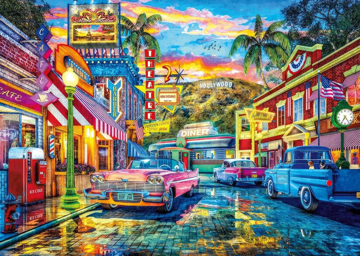 SnelShoppen - 1000 Stukken Puzzel Hollywood - Educatieve Puzzel voor Volwassenen en Kinderen - 70 x 50 cm - Premium Kwaliteit - Perfect voor Gezinsple