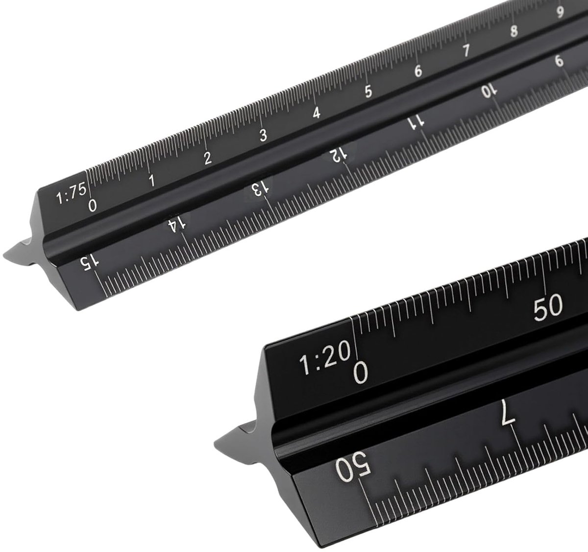 Architectural Ruler Aluminium Triangular Metric Scales 1:20 1:25 1:50 1:75 1:100 1:125 Standard for Architects - ShopVlot