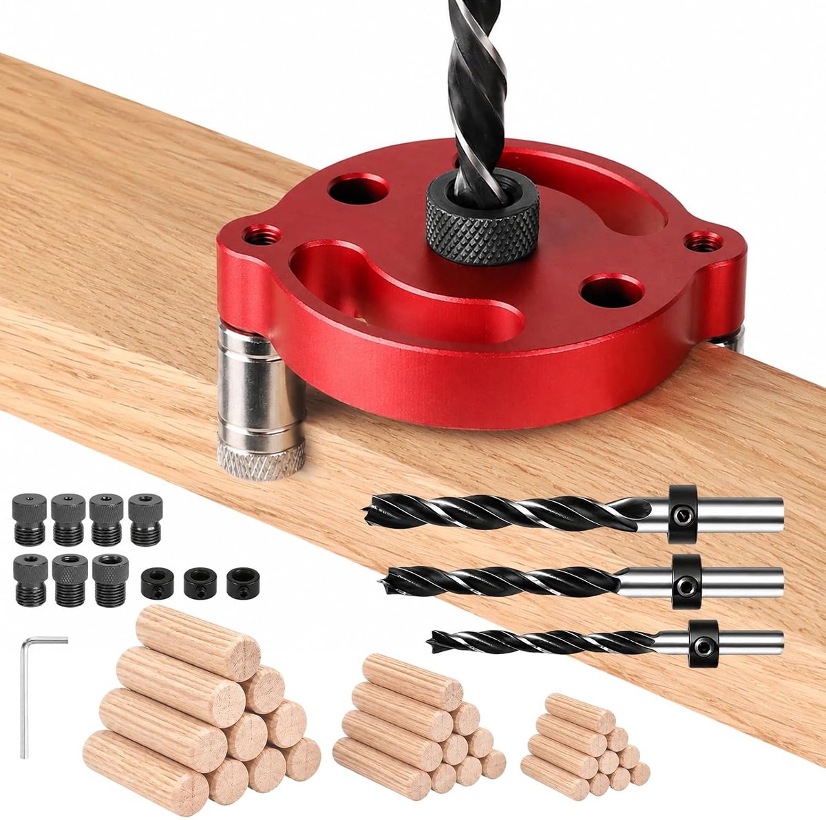 Zelfcentrerende plugset, 2/3/4/5/6/8/10 mm gaten locator houtbewerking, verticale plughulp voor centreerboren en - ShopVlot