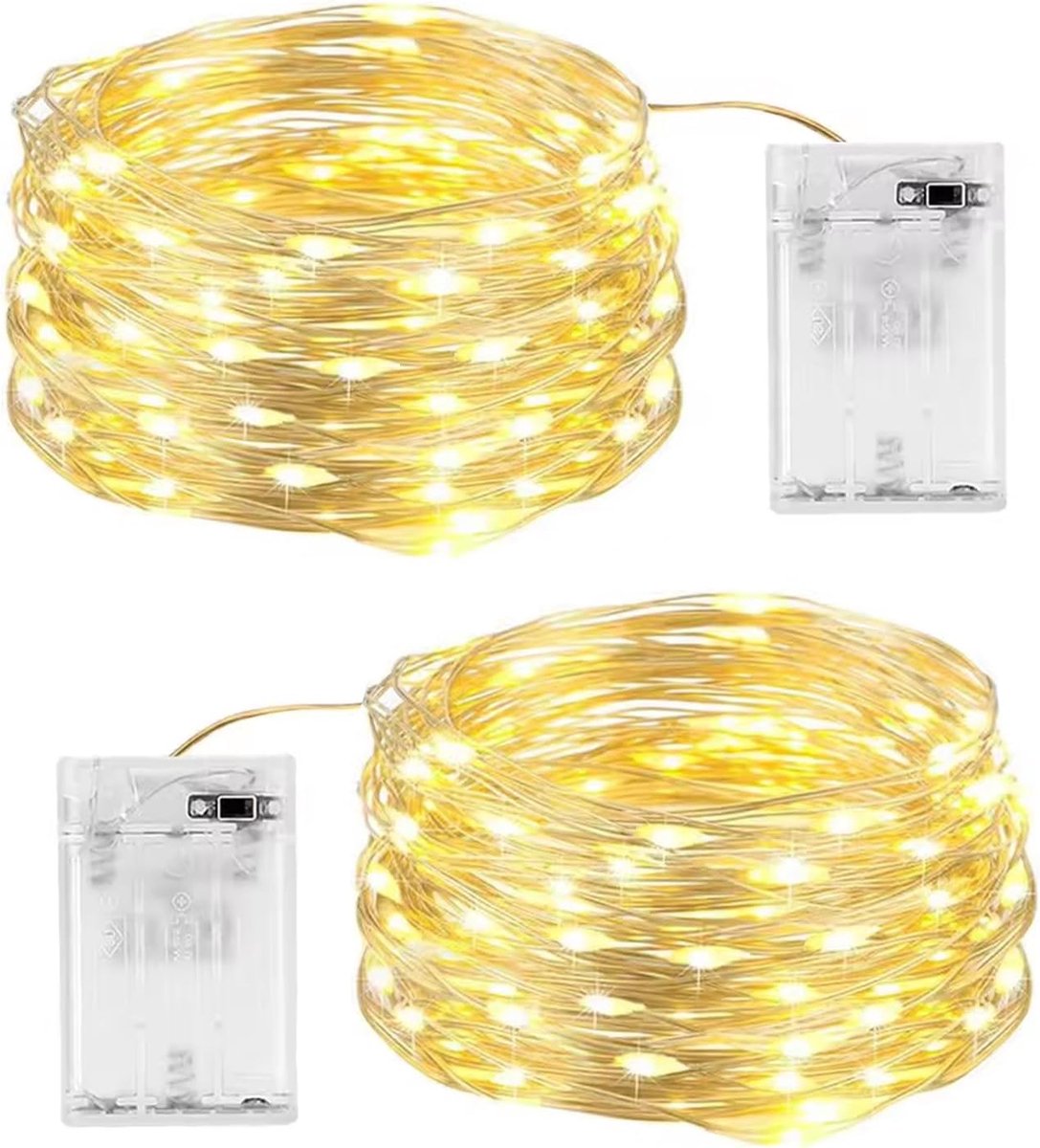 LED Fairy Lights Home Decoration Battery Operated 100 LED 10 m Warm White Copper Wire for Indoor Outdoor Party Garden - ShopVlot