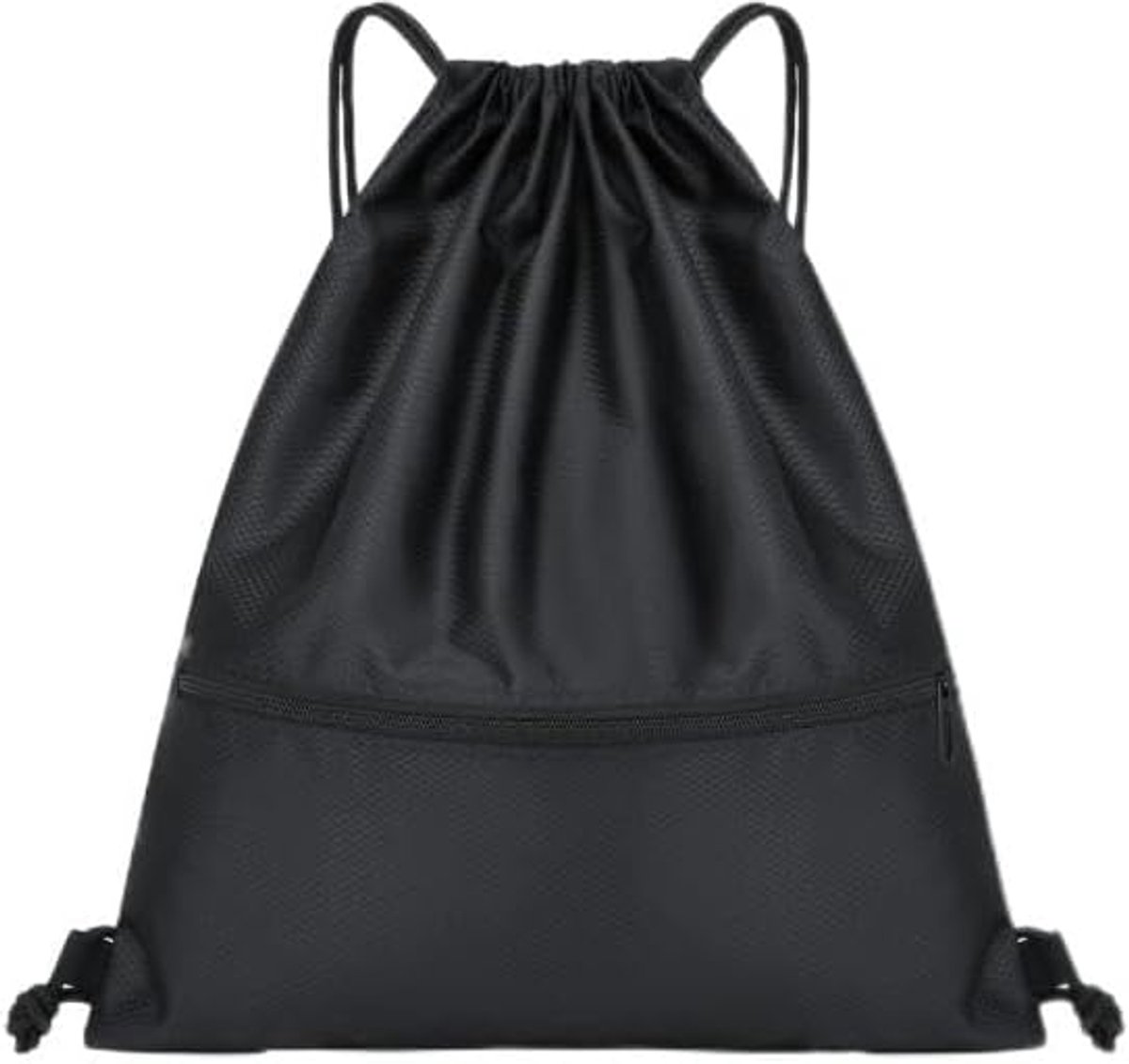 6 stuks gymtas met trekkoord, 37 x 45,5 cm, waterdichte sporttas zwart met ritssluiting, stoffen tas voor sport en - ShopVlot