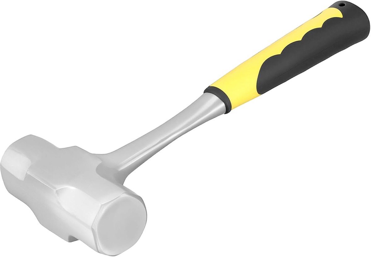 4 pounds yellow black sledgehammer, carbon steel head lock hammer, breakdown hammer for construction site, workshop - ShopVlot