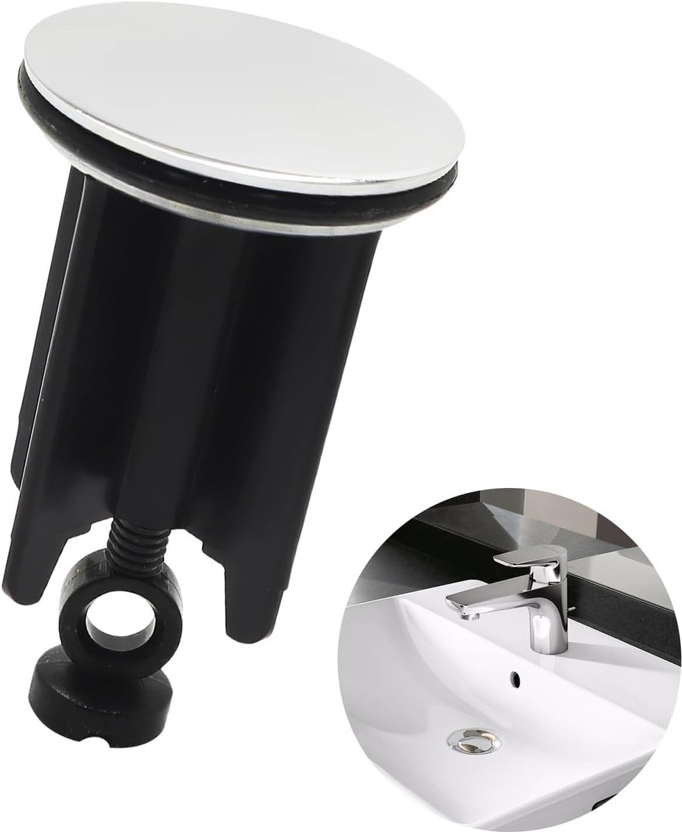 1 Piece Universal Basin Stopper 40 mm Drain Stop Sink Drain Stop Stainless Steel Eccentric Stopper, Bath Stopper - ShopVlot