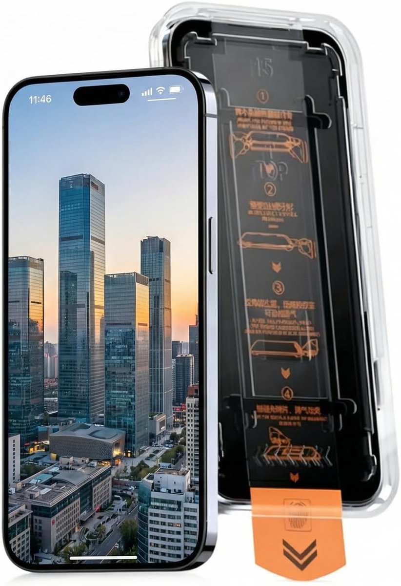 GOOGO Mat pantserglas voor iPhone 16 Plus, met montagehulp - ShopVlot