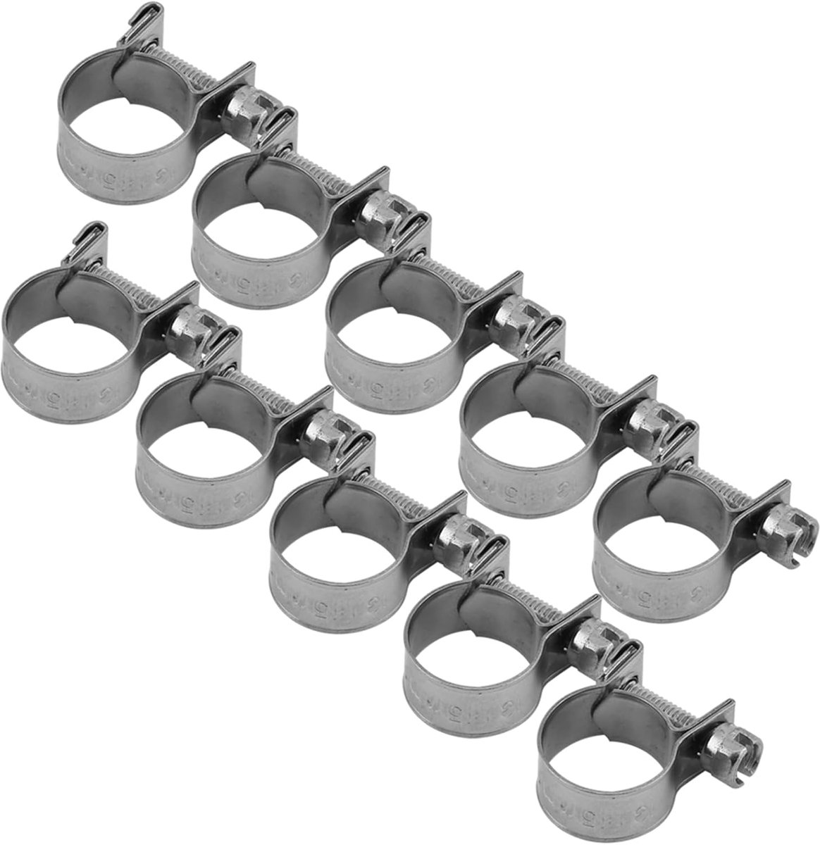 10pcs Stainless Steel Mini Fuel Line Pipe Hose Clamp 6mm To 20mm Optional Size, Tube, Hose, Barb, Fasten (13-15mm) - ShopVlot