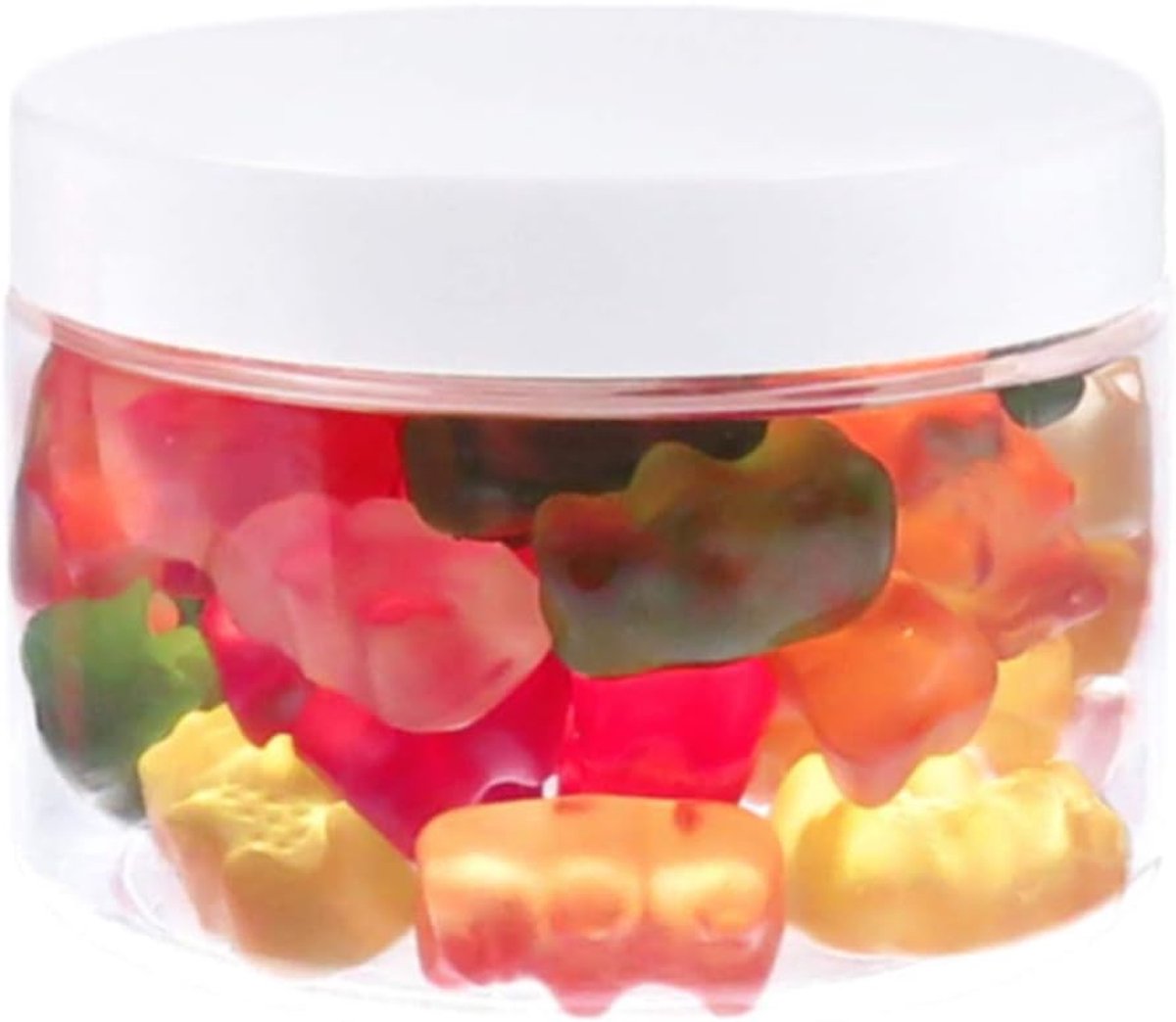 150 ml PET jars, transparent, with plastic lid, white, 10 pieces - ShopVlot