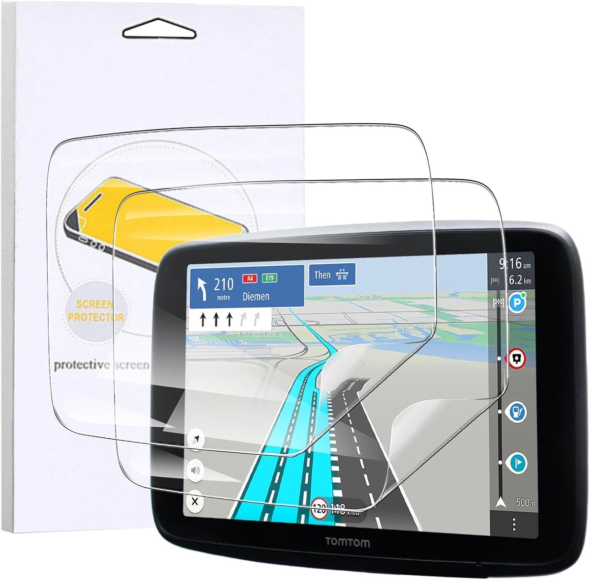KUSINHOKA Beschermfolie compatibel met Tomtom GO Classic 2nd Gen 6 inch, 2 stuks [anti-kras] zachte - ShopVlot