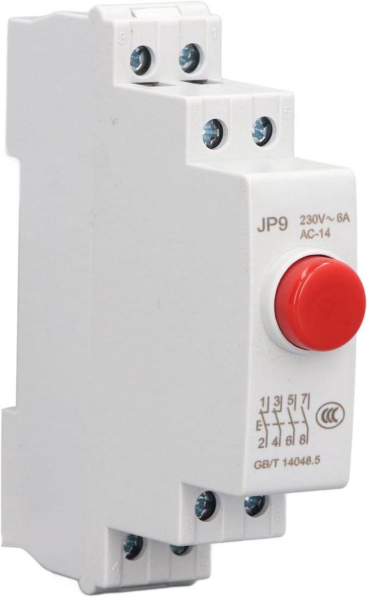 Din Rail Push Button, DIN Rail Mounted Pushbutton Switch AC230V 2NO 2NC Pushbutton Switch for Magnetic Start Switch - ShopVlot