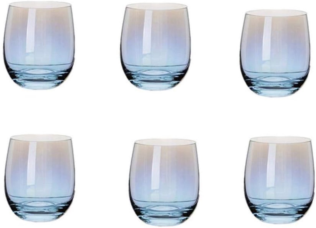 Glazen beker set - Rainbow glazen - Transparant kristal - Geschikt voor diverse dranken - ShopVlot