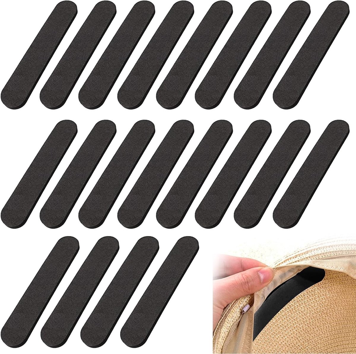 20 Stuks Hoedbanden voor Verminderen van Helmdruk - Zelfklevende Hoedverstevigers, Hoedstraps en Inlegkruisjes voor Comfort en Stabiliteit
