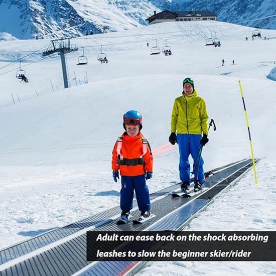 2-stuks Skituigje kinderen - Snowboard Beginners - Kindertuigje - Skigordel met handgreep aan de achterkant - Met verstelbare riemen - Skiriem - Skitrainingsgordel - Skiveiligheidsgordel - Voor skiën, schaatsen, training - Roze van Familyfields — afbeelding 2
