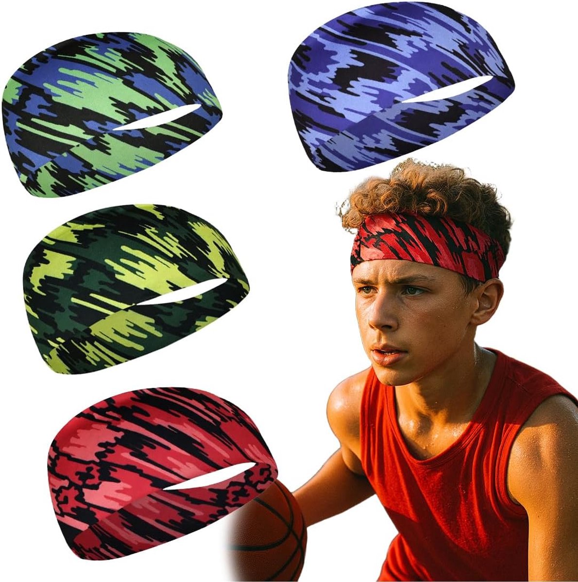 Sporthoofdbanden kinderen 4-pack - ademend en elastisch - voor training en sporten - comfortabele ervaring - ShopVlot
