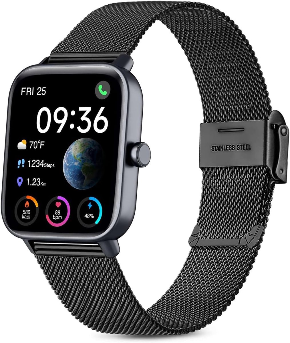 Metalen band voor smart watch 22mm - RVS - Luxe uitstraling - Ideaal voor dagelijks gebruik - ShopVlot