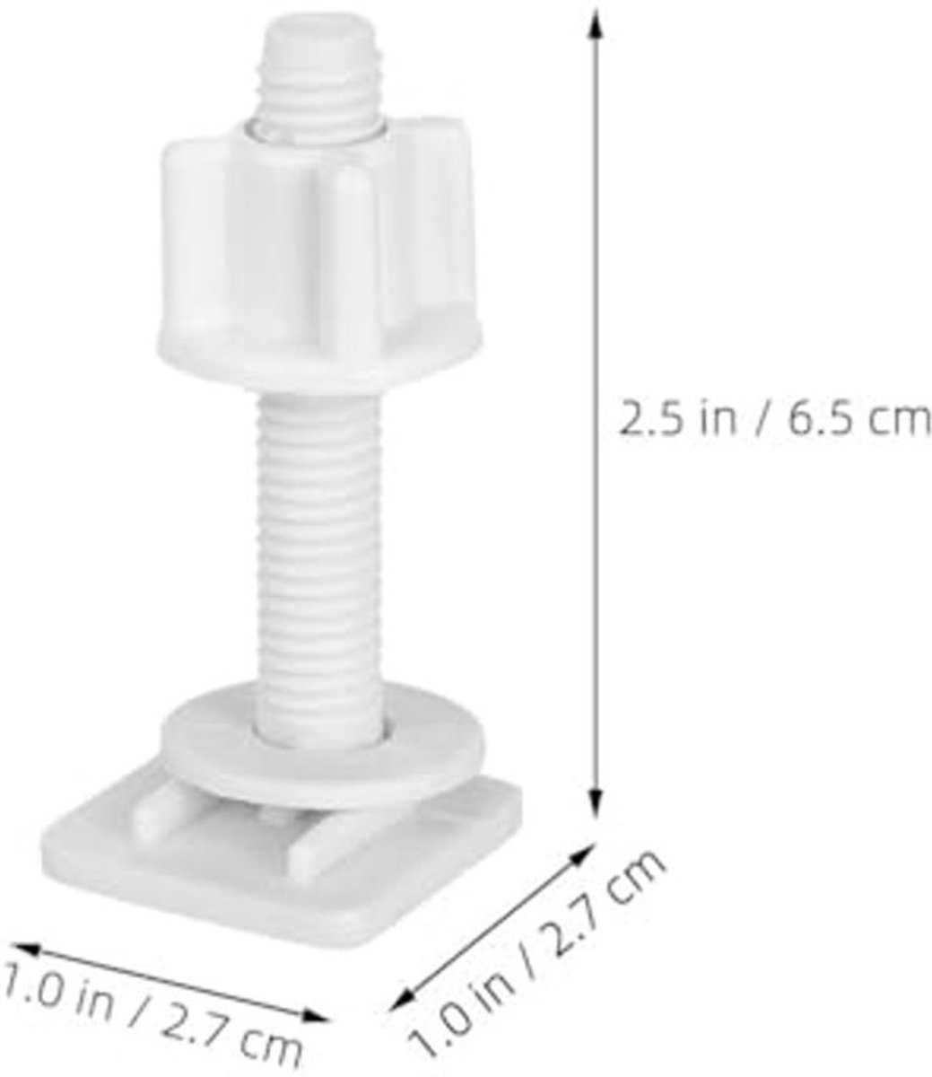 Toiletbril Bevestigingsschroeven - Robuust en Eenvoudig te Installeren - 6,5 x 2,7 x 2,7 cm