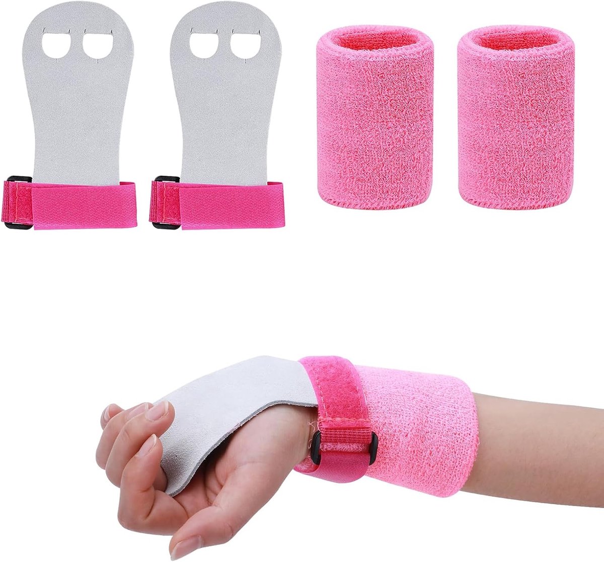 Gymnastiek grip pads met armbanden - zachte padding - voor kinderen - ideaal voor training - ShopVlot