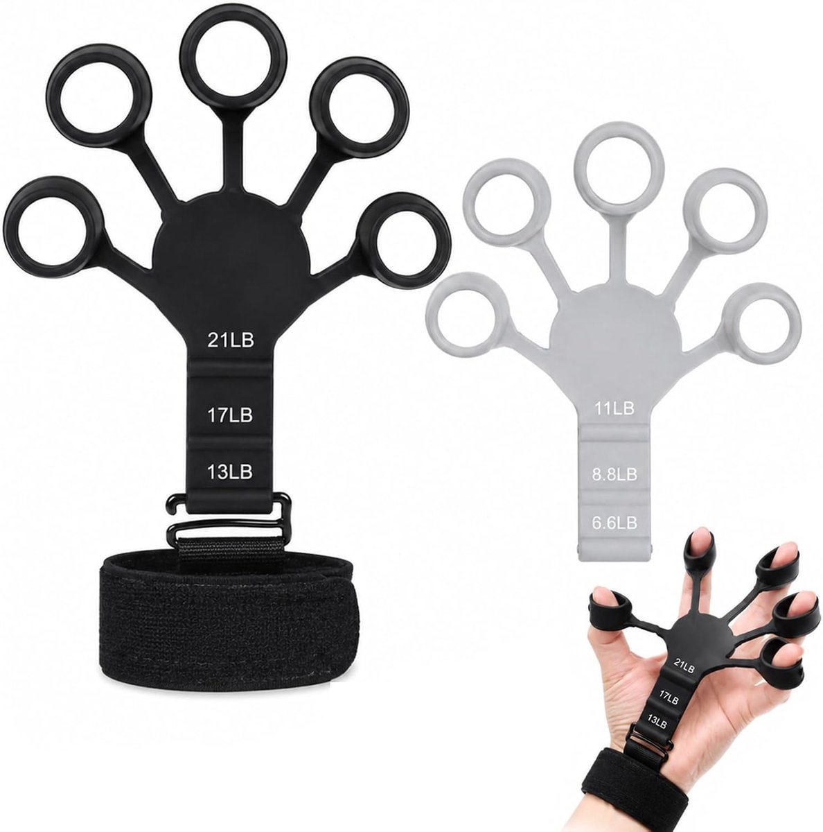 Hand Grip krachttraining - verstelbaar - siliconen - voorarmspieren versterken - ShopVlot