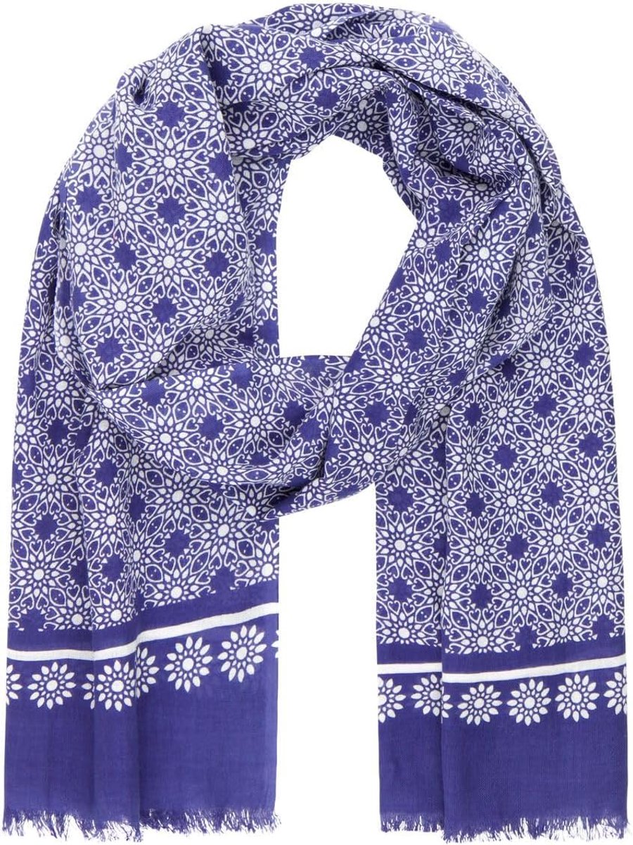 Sjaal heren one size - dun - 100% katoen - stijlvolle blauwe kleur - ShopVlot