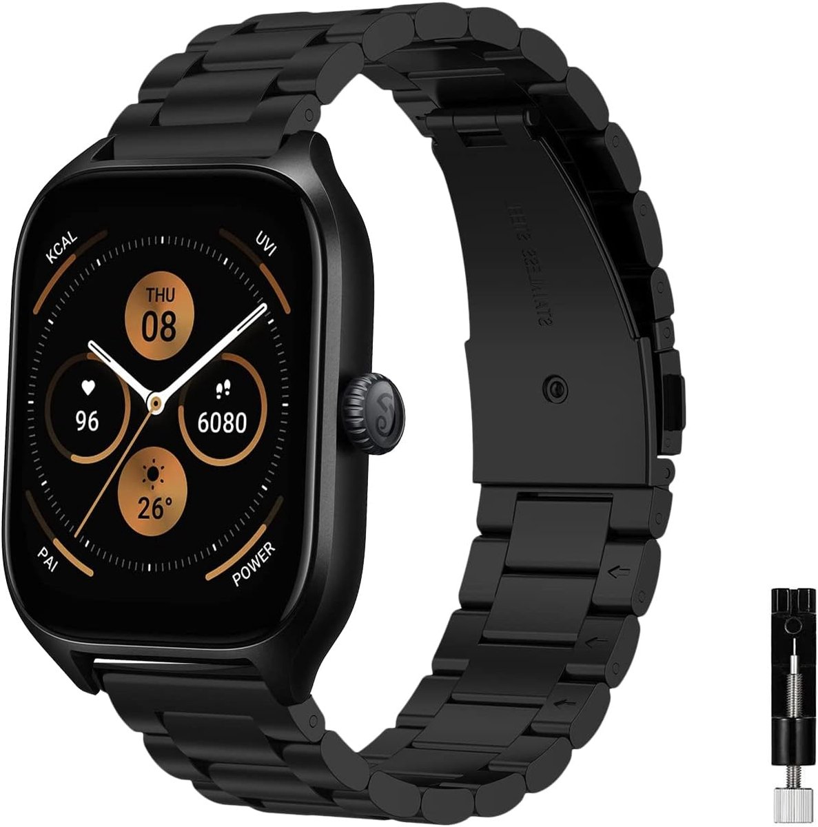 Horlogeband 20mm - RVS Metaal - Klassieke Vervangband - Stijlvolle Look voor Amazfit - ShopVlot