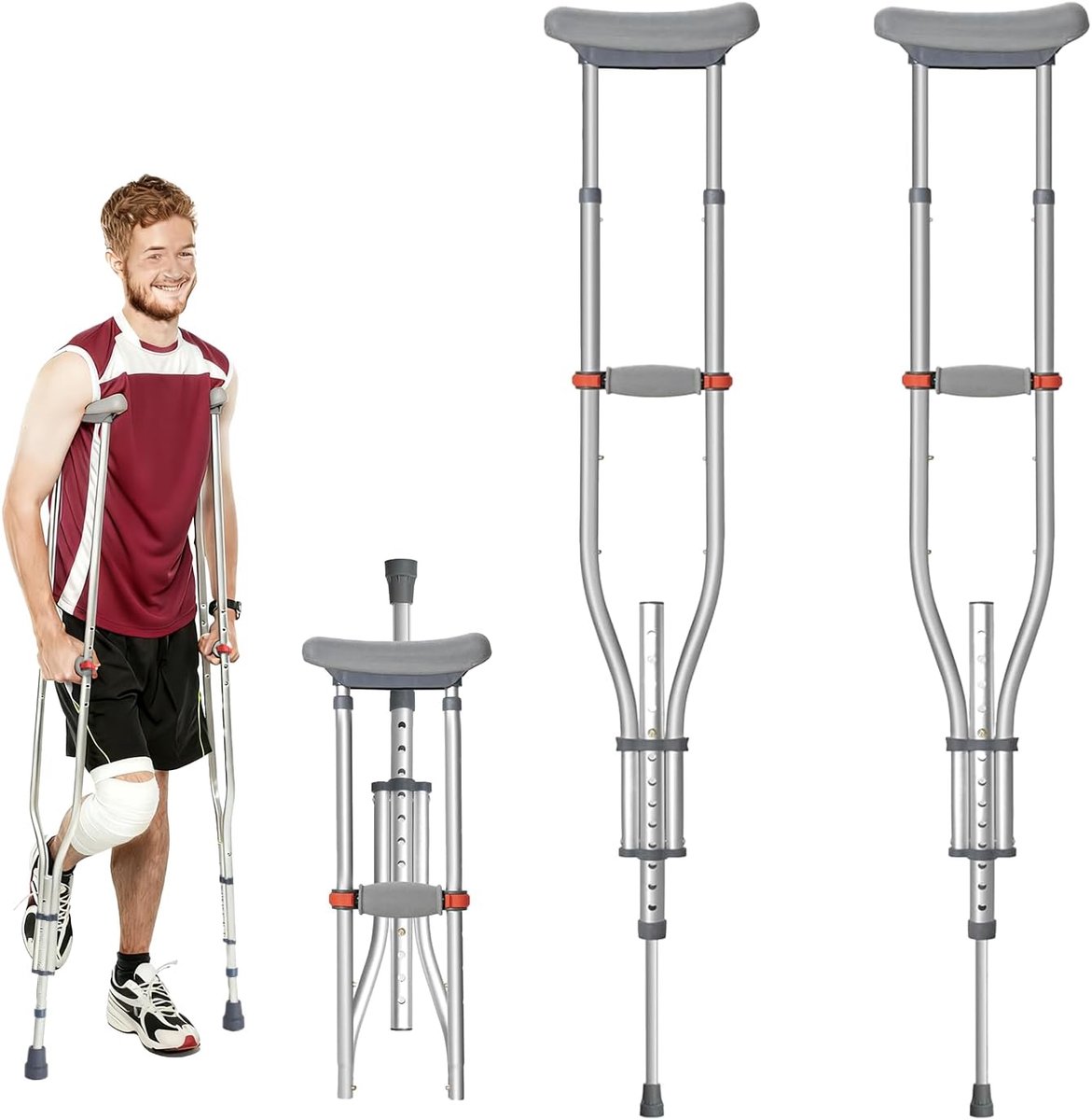 Mobiele stoelen 2x - hoogteverstelbaar - aluminium - ergonomisch comfort voor dagelijks gebruik - ShopVlot