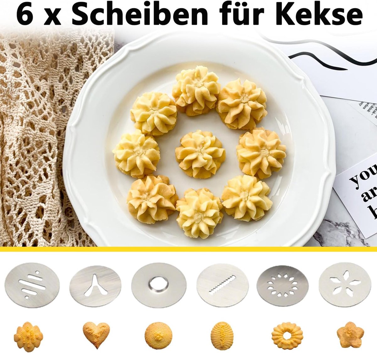 Churro Maker - RVS Deegspuit - Inclusief 10 sjablonen en 7 nozzles - Maak churros en cookies - ShopVlot