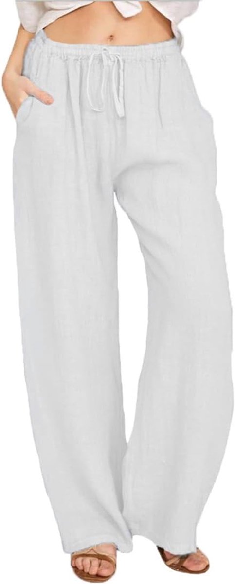 Linnen zomerbroek dames - lichtgewicht - met zakken - casual comfort - ShopVlot