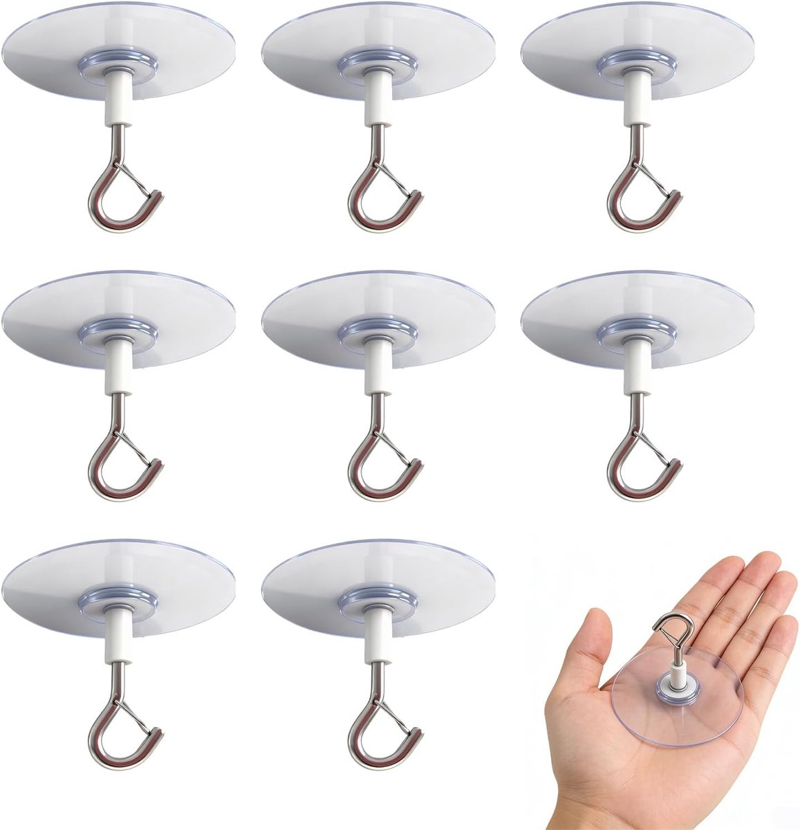 Self Adhesive Hooks Ceiling Set of 4, 60x47mm, for Hanging Decorations, Plants, Lights, and More, Simple Installation - ShopVlot