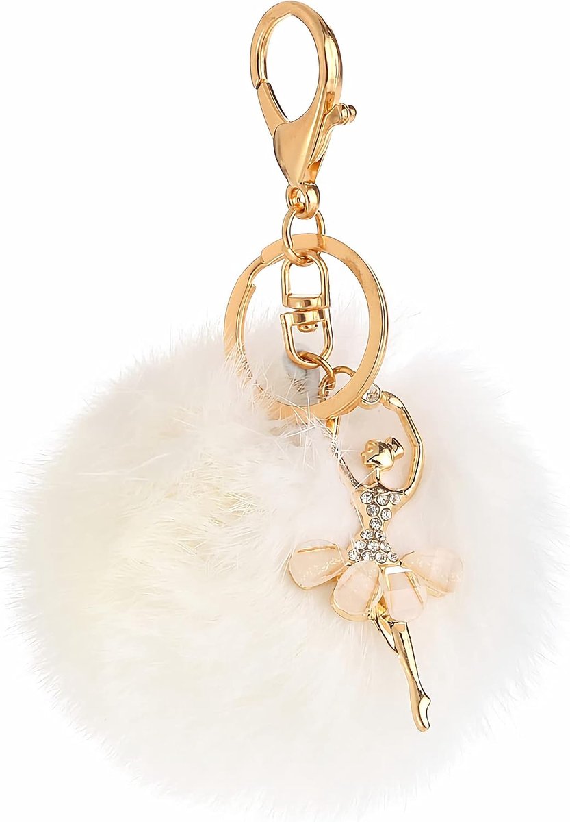 Glänzende Krone, weicher Plüsch-Schlüsselanhänger, flauschiger Schlüsselanhänger, 8 cm, Ballett-Mädchen, kreativ - ShopVlot