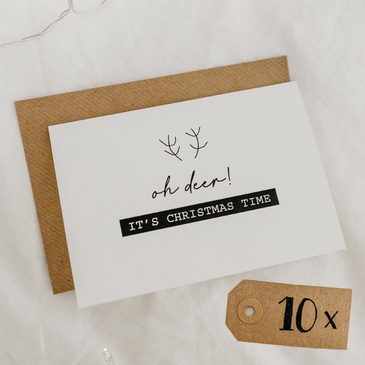 10x hippe kerstkaarten (A6 formaat) - kerst kaarten om te versturen - kaartenset - kaartjes blanco - kaartjes met tekst - luxe kerstkaarten - feestdagenkaarten - kerstkaart - wenskaarten