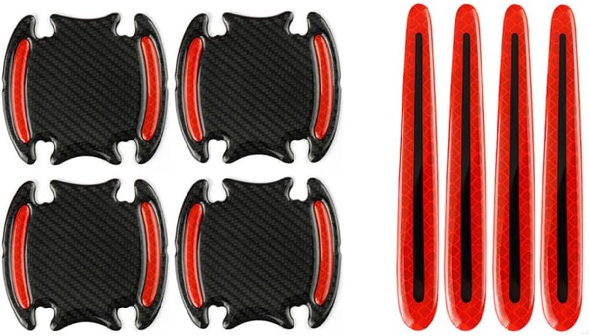 8 Stuks Auto Deurklink Beschermer Deurkom Beschermer Reflecterende Sticker Anti Kras Strip Autodecoratie Universele - ShopVlot