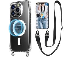 UnnFiko Mobile Phone Case Lanyard Compatible with MagSafe Slim TPU Shockproof Phone Case with Adjustable Chain - ShopVlot