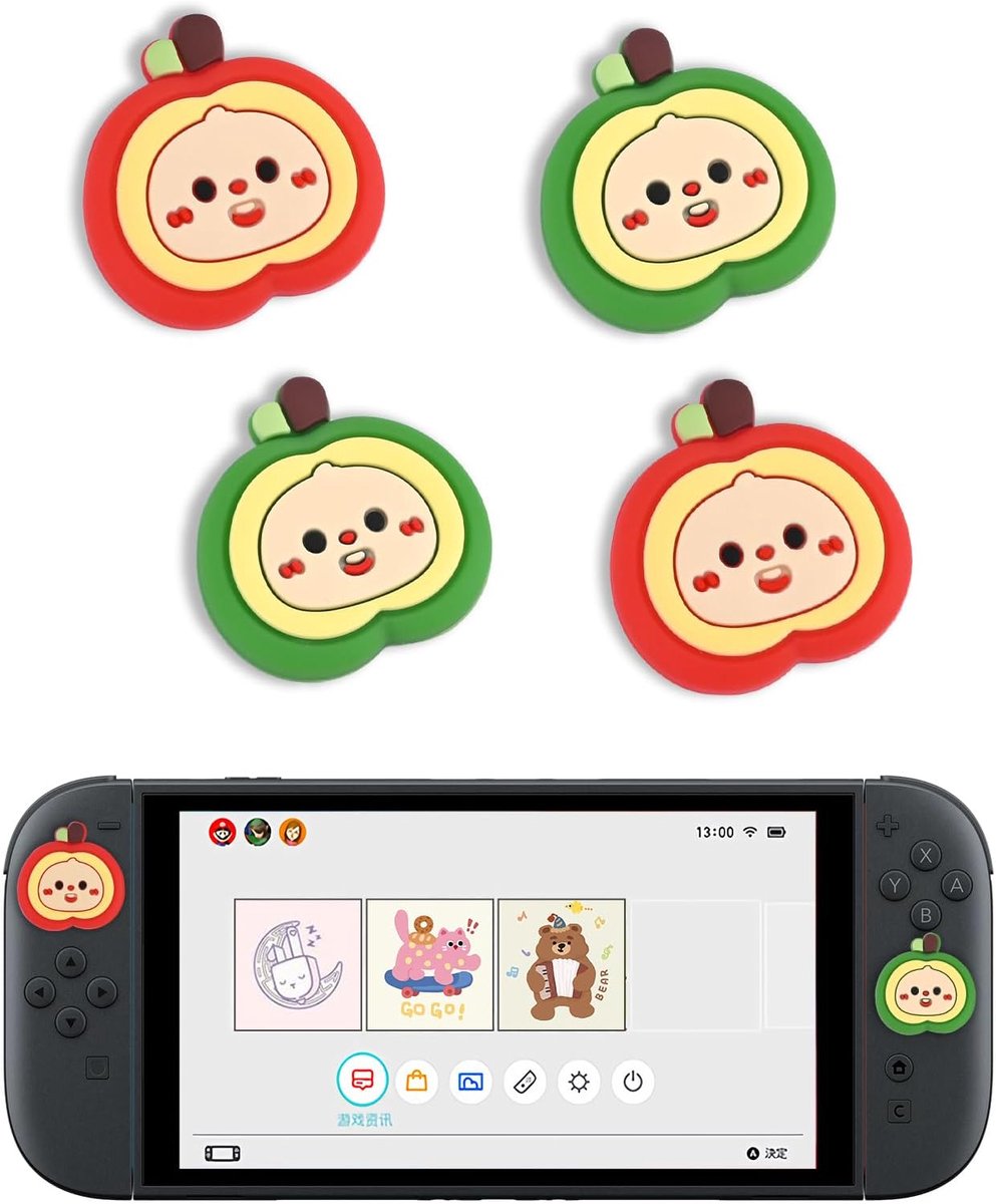 DLseego Thumb Grips for Switch 2, 4PCS Soft Comfortable Silicone Joystick Cover, Kawaii Anti-slip Analog Button - ShopVlot