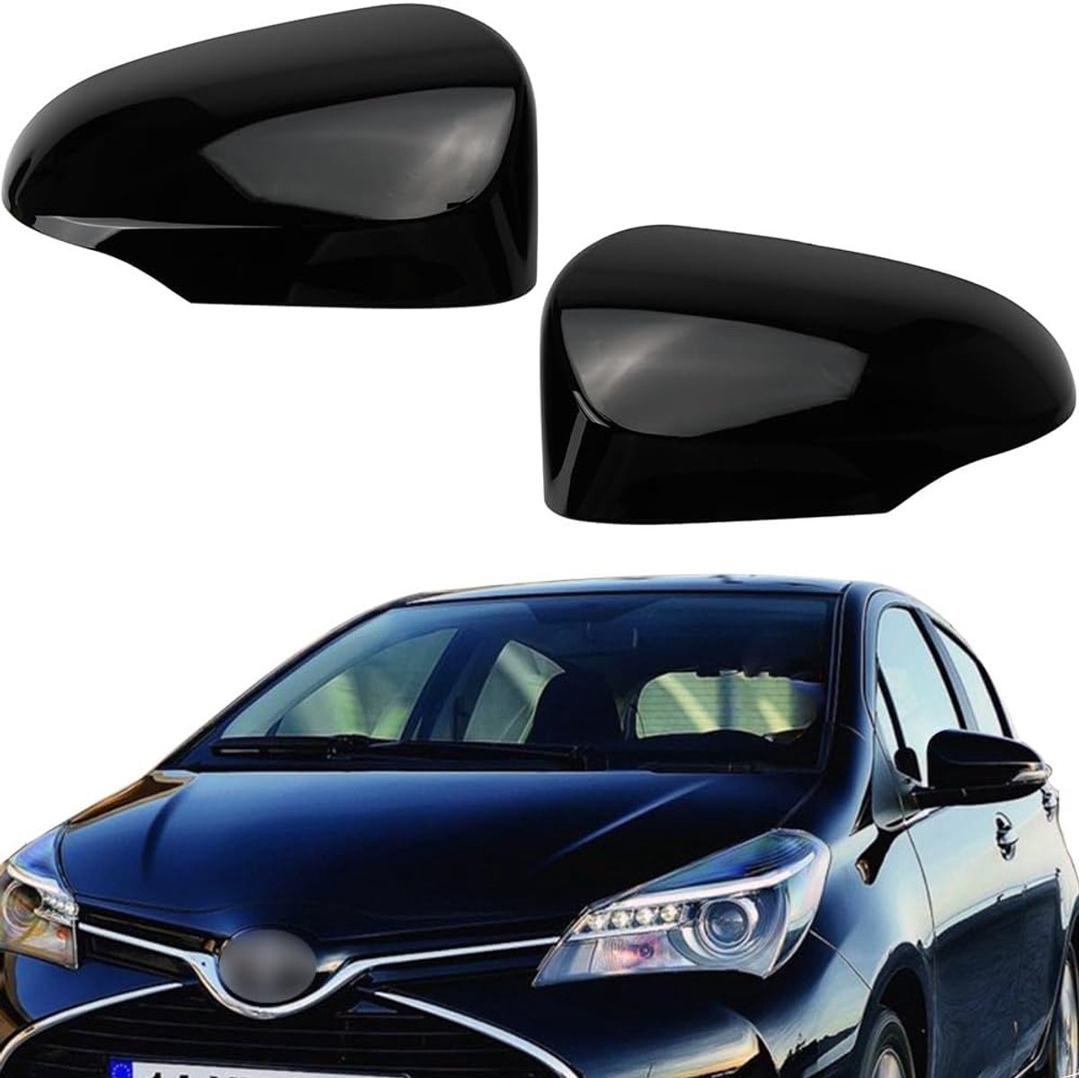 Exterior Mirror Covers 1 Pair, Rearview Mirror Cover Compatible with Yaris 2012-2020 - ShopVlot