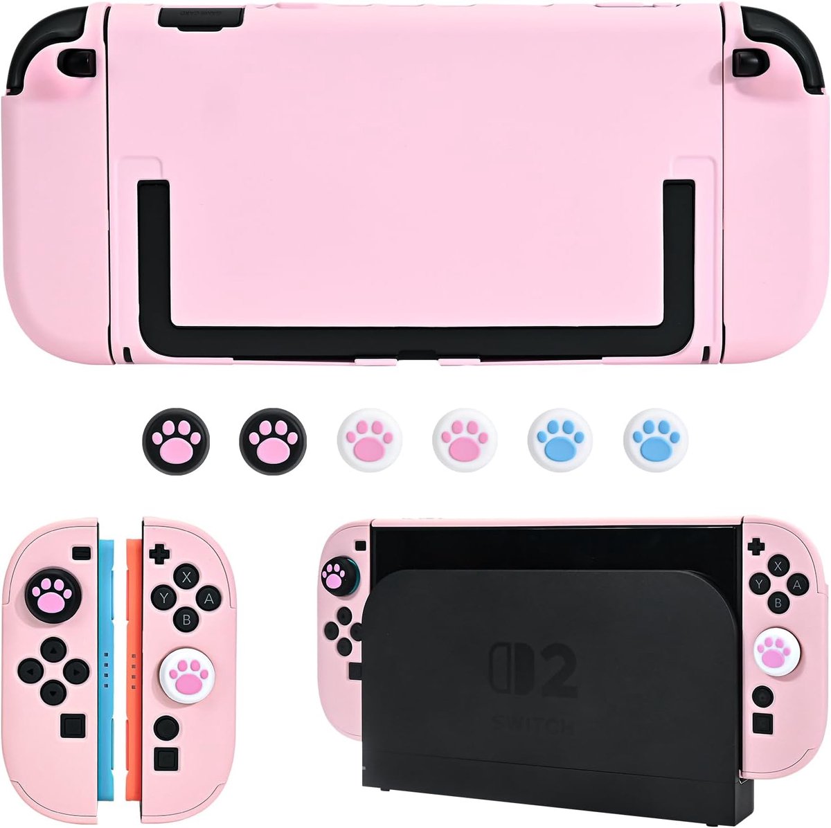 DLseego Protective Case for Switch 2 Console, Anti-Scratch Sturdy Dockable Protective Case with 2 Handles Shell and - ShopVlot