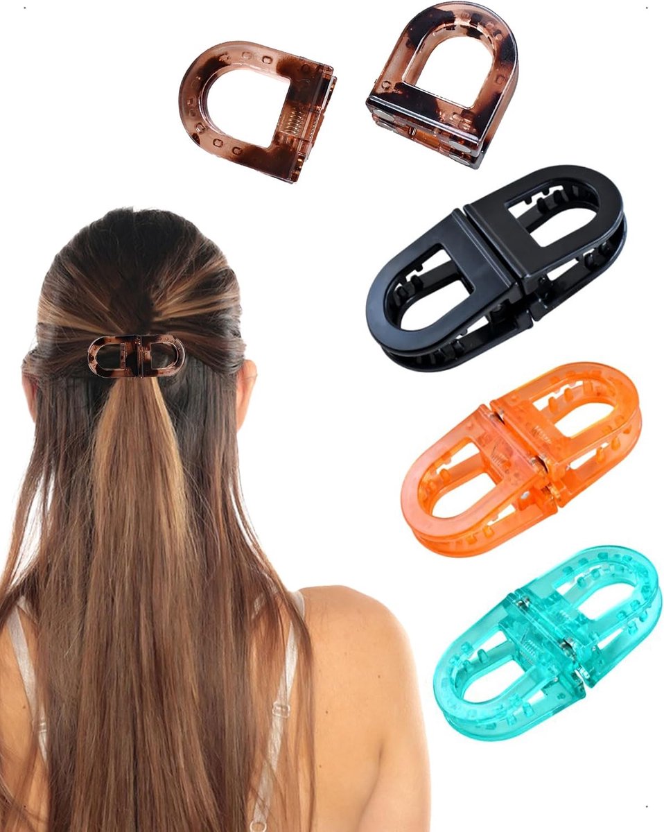 4 Stuks Magnetische Haarspeldenset Dames Kleine Haarspelden Sterke Houding Antislip Voor Fijn Haar Luipaard Zwart - ShopVlot