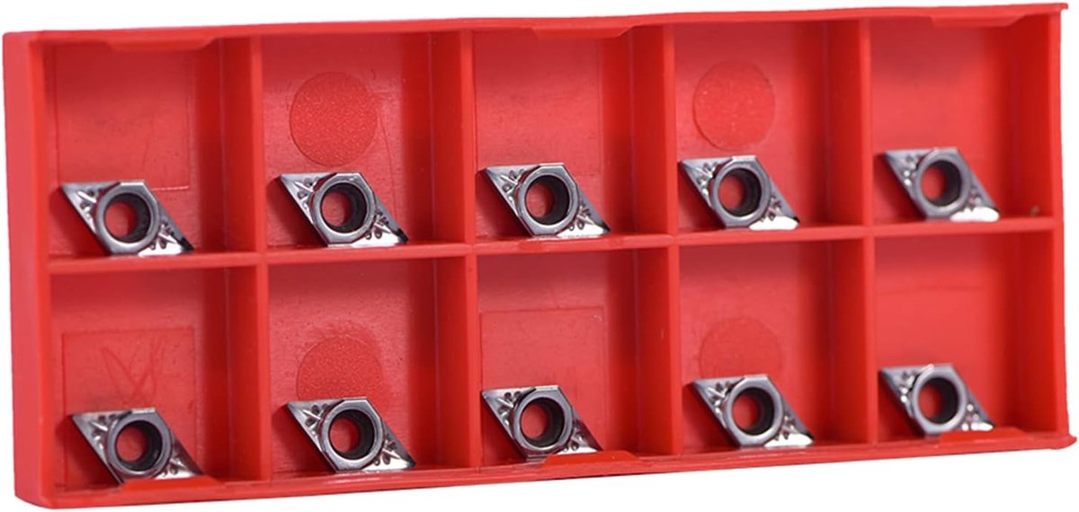 10pcs/set CNC Carbide Tip Inserts Blade Cutter Lathe Turning Tool with Box DCGT070204-AK for Cutting Aluminum Copper - ShopVlot