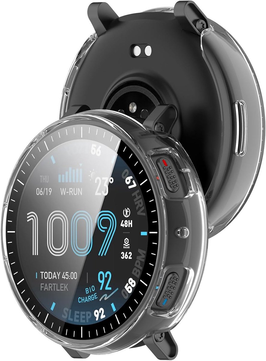 Beschermhoes compatibel met Amazfit Active Max Case, siliconen hoes, dun, volledige bescherming, vervangende hoes van - ShopVlot