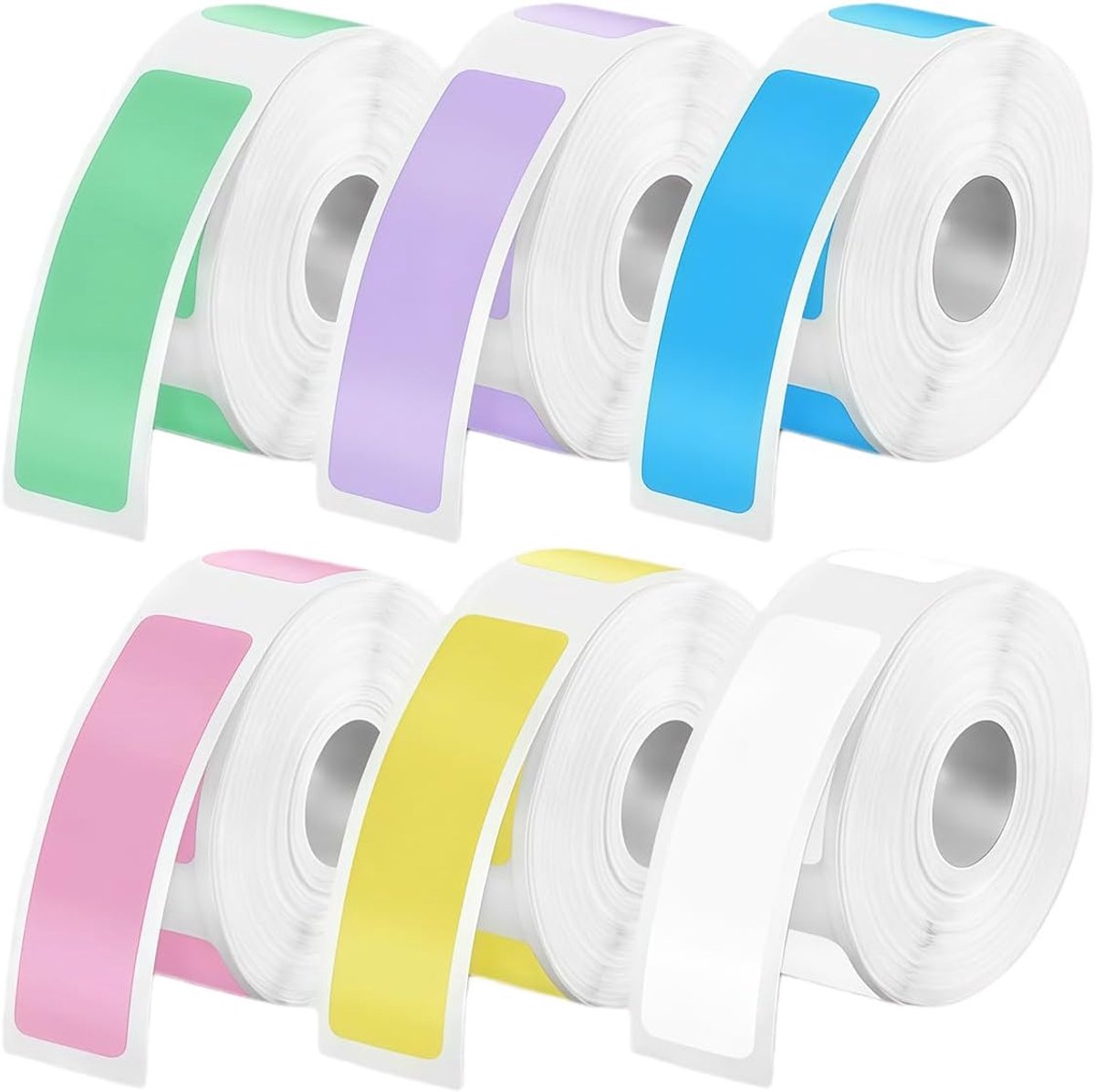 6 Rolls Colorful Labels, Thermal Label Tape, Thermal Labels, Label Tape, Self-Adhesive, for Home, Office - ShopVlot