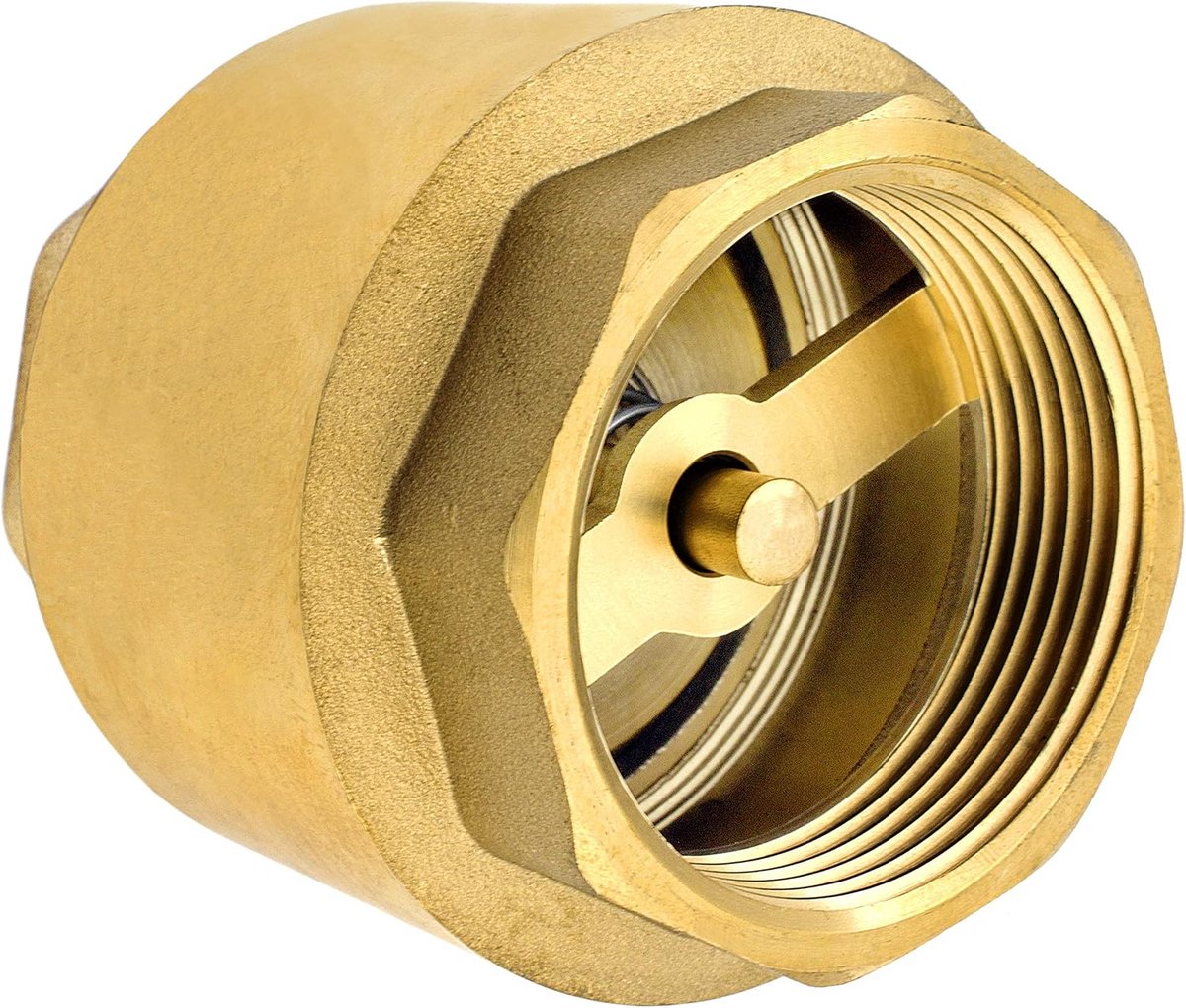 SHYNE Premium 1 1/2 Inch (3/2'') High Quality Brass Check Valve, Robust, Stainless and Waterproof for Pumps, Well - ShopVlot