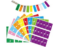 Cable Tags, 300 Pack Self Adhesive Cable Labels, 10 Colours, Tear-Resistant Cable Lettering, Waterproof Cable Lettering - ShopVlot