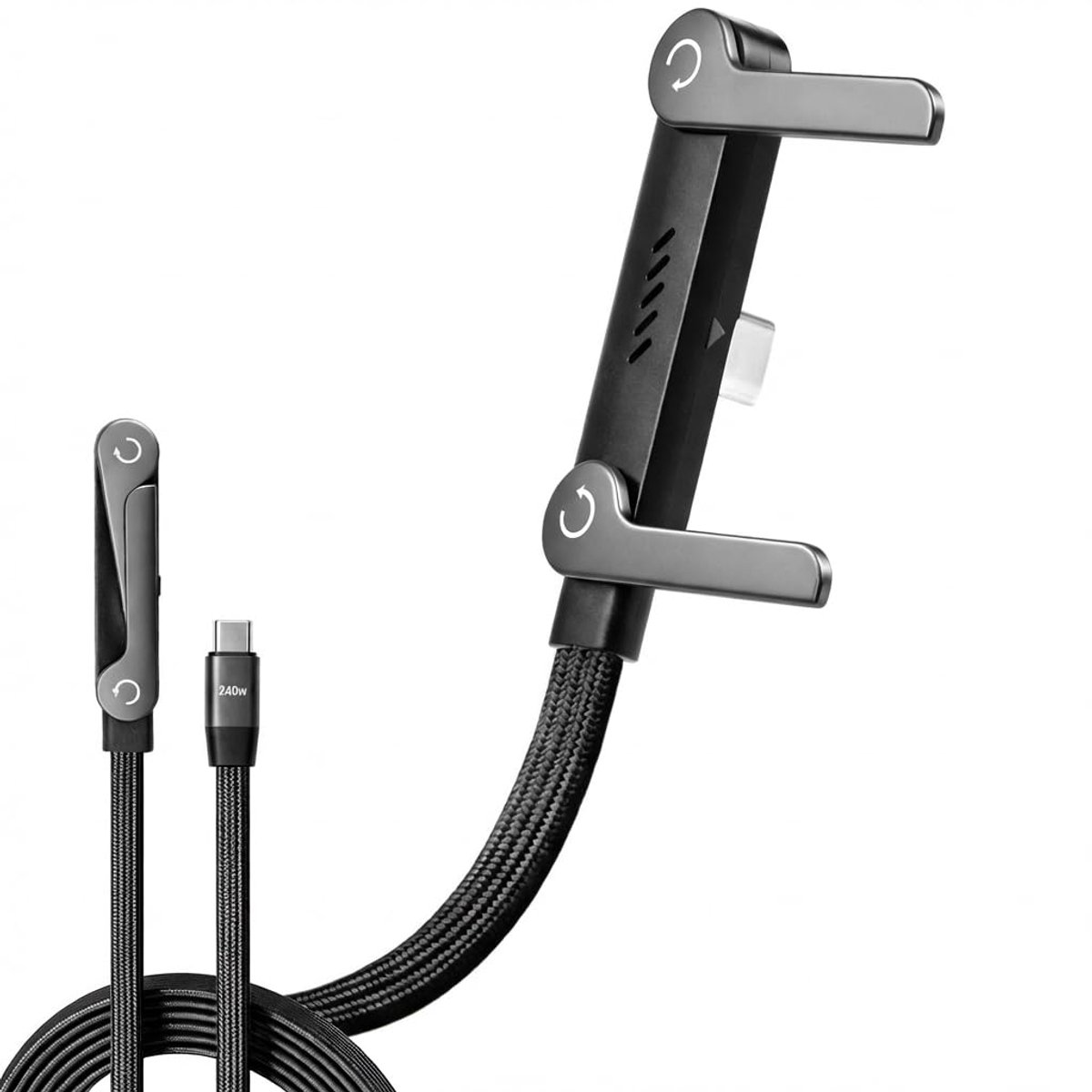 USB-C Charging Cable 240 W with Invisible Holder, 2-in-1, 1.5 m - ShopVlot
